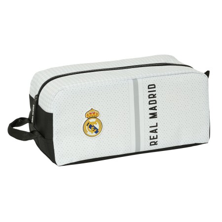 Zapatillero de Viaje Real Madrid C.F. Blanco Gris 34 x 15 x 18 cm