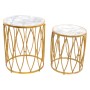 Table d'Appoint DKD Home Decor Doré Métal Marbre