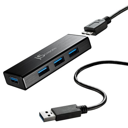 Hub USB j5create JUH340-N Negro 60 cm (1 unidad)