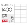 Etiquetas adhesivas Apli 01277 100 Hojas 105 x 42,4 mm Blanco Papel