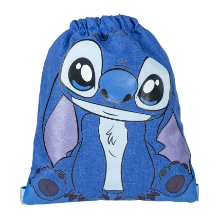 Bolsa Mochila con Cuerdas Stitch Azul 27 x 32 cm