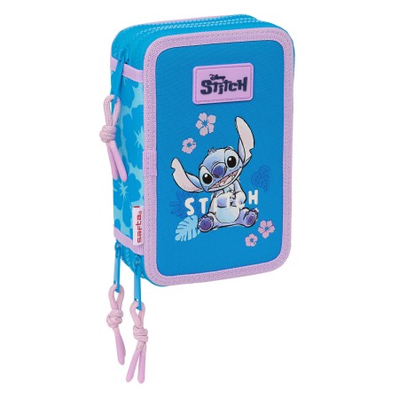 Plumier Triple Lilo & Stitch Hawaii Azul 12,5 x 19,5 x 5,5 cm 36 Piezas