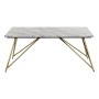 Table d'appoint DKD Home Decor Doré Blanc Marbre Fer (100 x 61 x 42 cm)