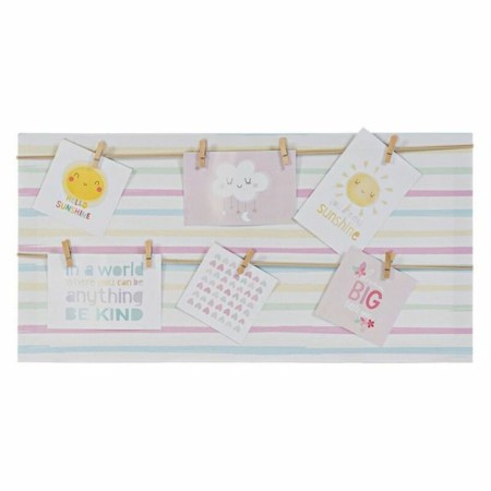 Cadre Photos DKD Home Decor Sunshine Toile Blanc (60 x 2 x 30 cm) (12 Unités)