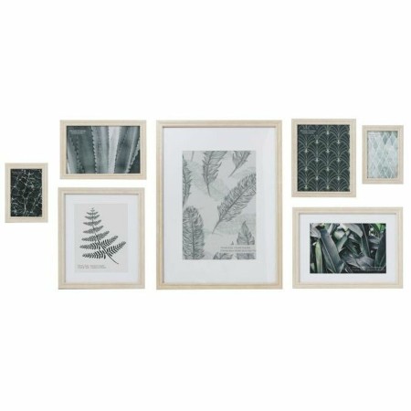 Cadre photo DKD Home Decor S3011531 Verre Naturel Papier Tropical Bois MDF (48 x 6 x 34 cm)