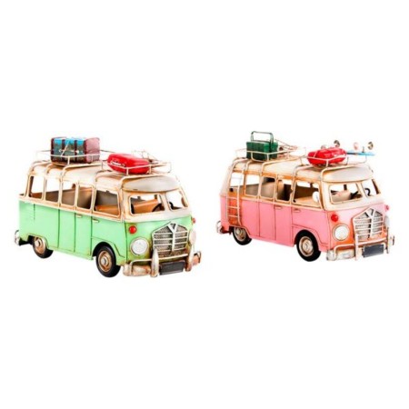 Véhicule DKD Home Decor Vintage Fourgonnette (2 pcs) (28 x 13 x 17 cm) (28 x 13 x 17 cm)