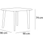 Table Resol Dessa Beige polypropylène 90 x 90 x 72 cm