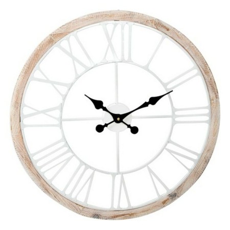 Horloge Murale DKD Home Decor Blanc Bois Métal (60 x 5 cm)