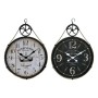 Horloge Murale DKD Home Decor Bois Métal (2 pcs) (50 x 4 x 71 cm)