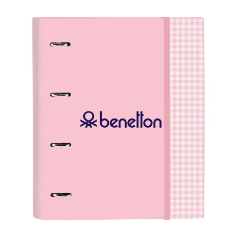 Carpeta de anillas Benetton Vichy Rosa claro A4