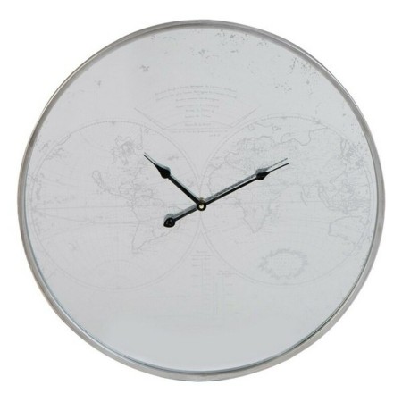 Horloge Murale DKD Home Decor Mappemonde Métal Miroir (60 x 4 x 60 cm)