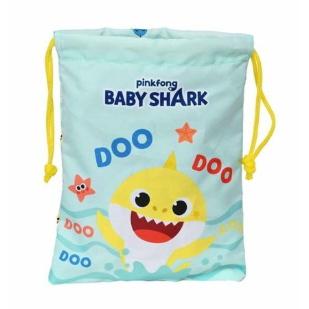 Bolsa Mochila con Cuerdas Baby Shark Beach day Amarillo Azul claro 20 x 25 cm