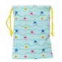 Sac à dos serré par des ficelles Baby Shark Beach day Jaune Bleu clair 20 x 25 cm