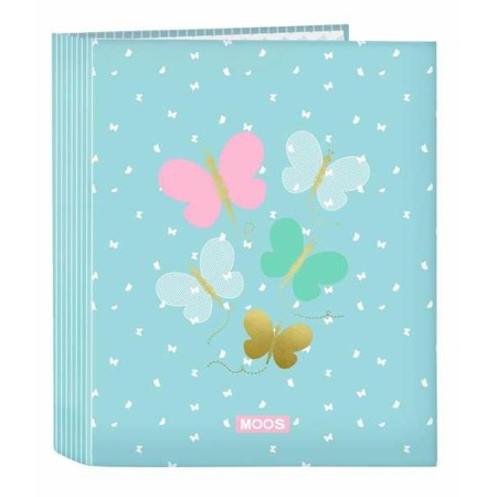 Carpeta de anillas Moos Butterflies Azul 27 x 33 x 6 cm Mariposas