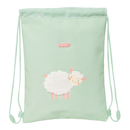 Sac à dos serré par des ficelles Safta Vert 26 x 34 x 1 cm Mouton