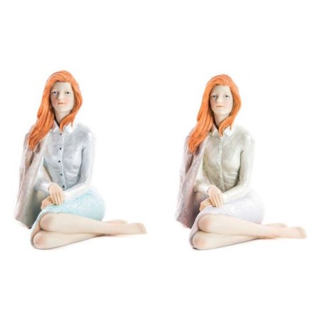 Figurine Décorative DKD Home Decor Femme Résine (2 pcs) (15 x 18 x 19 cm) (2 pcs)