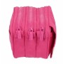 Trousse Fourre-Tout Triple Benetton Raspberry Rose Fuchsia 21,5 x 10 x 8 cm