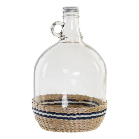 Bouteille DKD Home Decor Verre Naturel Transparent Rotin (17 x 17 x 27 cm)