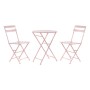 Ensemble Table + 2 Chaises DKD Home Decor Rose Métal (3 pcs)