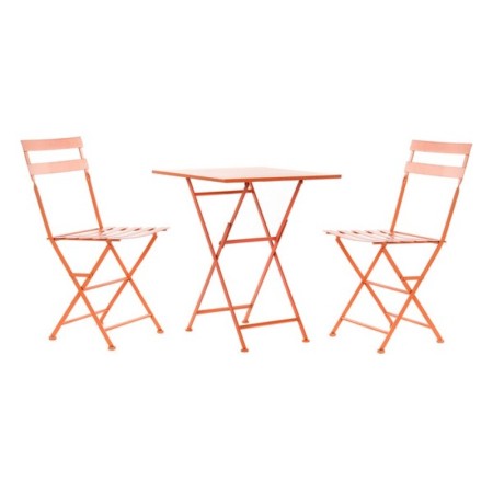 Ensemble Table + 2 Chaises DKD Home Decor Corail Métal (3 pcs)