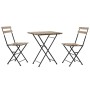 Ensemble Table + Chaises DKD Home Decor Noir Métal Marron Pin (3 pcs)