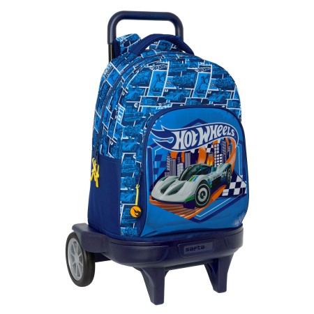 Mochila Escolar con Ruedas Hot Wheels Sonny Azul marino 33 x 45 x 22 cm