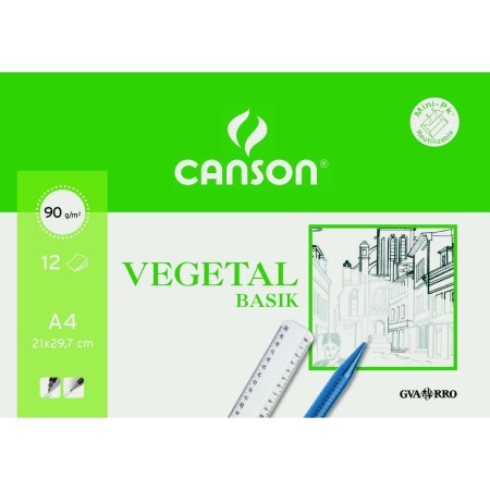 Papel de dibujo Canson C200407621 Multicolor A4 12 Hojas