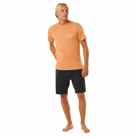 Camiseta Deportiva de Manga Corta Rip Curl Stapler Marrón claro