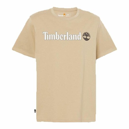 Camiseta de Manga Corta Hombre Timberland Kennebec River Linear Logo Marrón claro