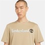 T-shirt à manches courtes homme Timberland Kennebec River Linear Logo Marron Clair