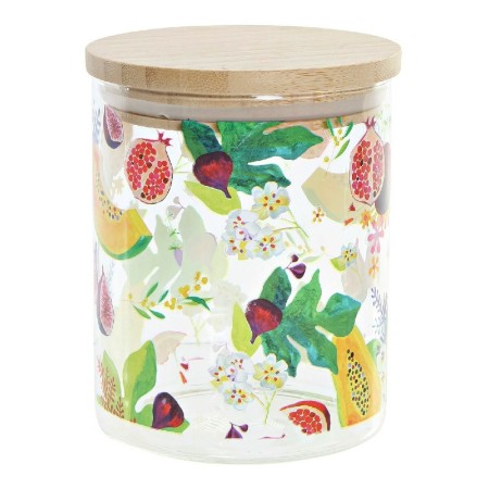 Boîte DKD Home Decor Fruité Bambou Verre Borosilicaté 10 x 10 x 12.5 cm (700 ml)