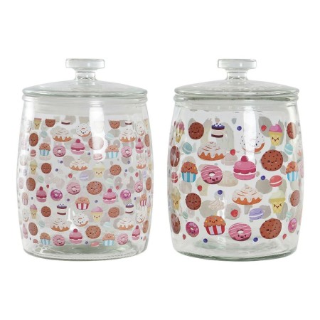 Boîte DKD Home Decor Verre 17 x 17 x 26 cm (2 pcs)