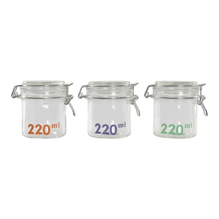 Boîte DKD Home Decor ‎ Verre Fer 8.5 x 11 x 10 cm 220 ml (3 pcs)