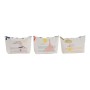 Trousse de toilette DKD Home Decor Blanc Polyester méditerranéen Toile (3 pcs) (30 x 8 x 21 cm)