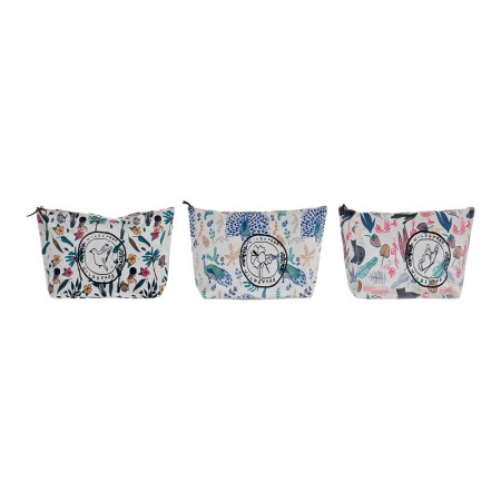 Trousse de toilette DKD Home Decor Tropical Polyester (3 pcs) (33 x 8 x 21 cm)