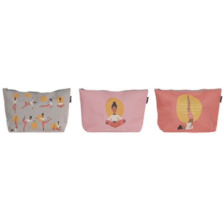 Trousse de toilette DKD Home Decor Gris Rose Corail Moderne (31 x 9 x 21 cm) (3 pcs)