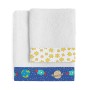 Ensemble de serviettes de toilette HappyFriday Mr Fox Space Rocket Multicouleur 2 Pièces