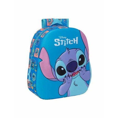 Mochila Escolar Stitch Azul 27 x 33 x 10 cm 3D