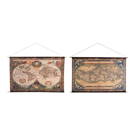 Cadre DKD Home Decor ‎S3013413 Colonial Mappemonde (2 Unités) 97 x 75 cm (2 pcs)