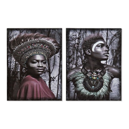 Cadre DKD Home Decor Africaine Colonial (30 x 1,8 x 40 cm) (2 Unités) 30 x 1.8 x 40 cm (2 pcs)