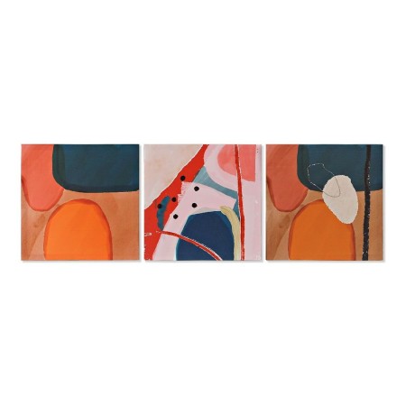 Cadre DKD Home Decor Orange Art Abstrait Moderne (40 x 1,8 x 40 cm)