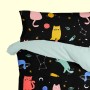 Funda de almohada HappyFriday Aware Cosmic cats Multicolor 45 x 125 cm