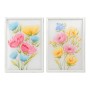 Cadre DKD Home Decor Happy Flowers Fleurs (70 x 2,5 x 100 cm) (2 Unités)