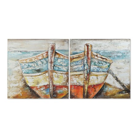 Cadre DKD Home Decor Boat Barco méditerranéen (100 x 3,5 x 100 cm) (2 Unités)