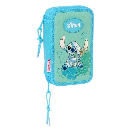 Plumier Doble Lilo & Stitch Aloha Turquesa 12.5 x 19.5 x 4 cm 28 piezas