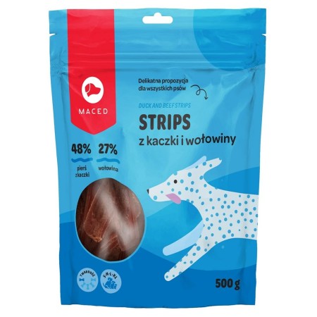 Snack para Perros Maced Duck and beef strips Ternera Pato 500 g