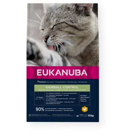 Comida para gato Eukanuba Hairball Control Chicken Pollo 10 kg