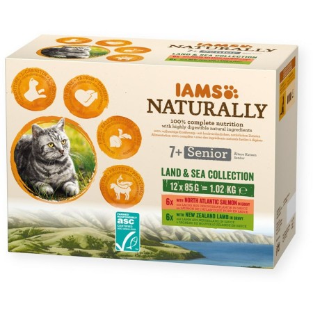 Comida para gato Eukanuba Naturally Senior Pescado 12 x 85 g