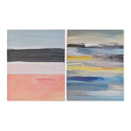 Cadre DKD Home Decor Lines Toile Abstrait Moderne (40 x 1,8 x 50 cm) (2 Unités)