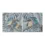 Cadre DKD Home Decor S3013639 Toile Oiseaux Tropical Feuille d'une plante (40 x 1,8 x 40 cm) (2 Unités)